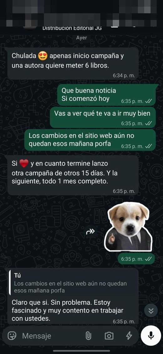 Conversación real de cliente